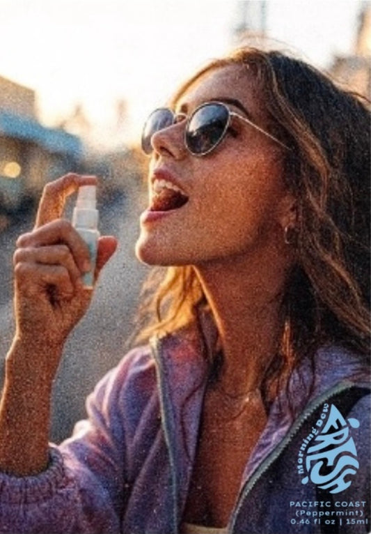 Morning Dew Fresh – Pacific Coast Peppermint Breath Spray (15ml) | All-Natural, Alcohol-Free, Oral & Digestive Refresh